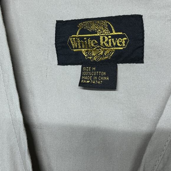 WHITE RIVER Jacket Vest Men Medium Tan Fishing Tactical Safari Utility 2603 - Picture 6 of 8